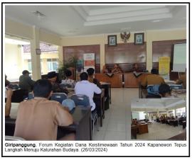 Forum Kegiatan Dana Keistimewaan Tahun 2024: Langkah Menuju Kalurahan Budaya